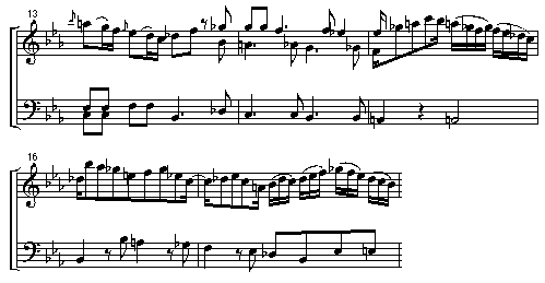 Score for measures 13-17