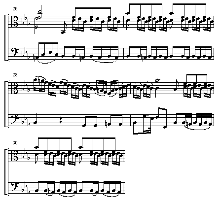 Score for measures 26-30