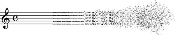 Disintegrating Music Staff (treble clef!)