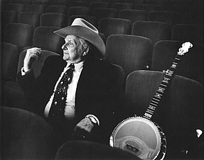 Ralph Stanley sitting in an auditorium